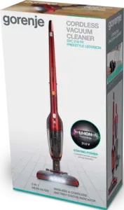 Aspirator vertical GORENJE Freestyle SVC216FR, 0.6l, 21.6V, autonomie max 60 min, iluminare LED, rosu-negru - Img 5