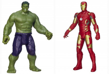 Set 2 figurine Hulk + Iron Man cu sunete interactive, 30 cm