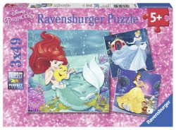 Puzzle Aventura Printeselor Disney, 3X49 Piese