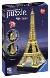 PUZZLE 3D TURNUL EIFFEL NOAPTEA, 216 PIESE