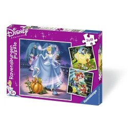 PUZZLE ALBA CA ZAPADA, CENUSAREASA SI ARIEL, 3x49 PIESE