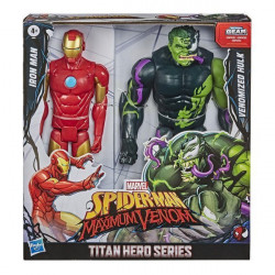 Set figurine Hulk si Iron Man Maximum Venom, Hasbro, 30 cm