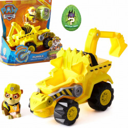 PAW PATROL RUBBLE VEHICUL + FIGURA + DINO