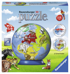 PUZZLE 3D GLOBUL PAMANTESC, 72 PIESE