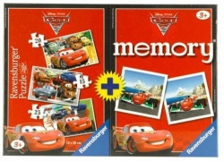Puzzle + Joc Memory Disney Cars, 3 Buc In Cutie 15/20/25 Piese - Img 2