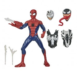 Set 3 in 1 figurina Spiderman Maximum Venom cu sunete interactive, armura si lansator, Hasbro, 34 cm