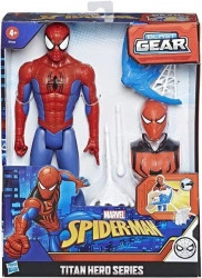 Figurina Spiderman cu lansator, masca si armura, 30cm
