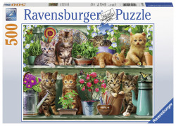 PUZZLE PISICI PE RAFT, 500 PIESE