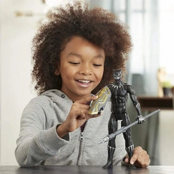 Set figurina Black Panther cu scut, gheara si sulita, 30 cm