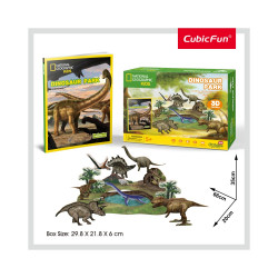 PUZZLE 3D+BROSURA-PARCUL DINOZAURILOR 43 PIESE
