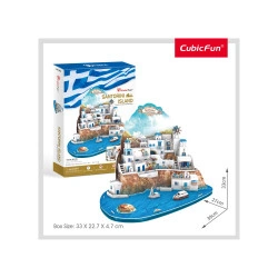 PUZZLE 3D INSULA SANTORINI (NIVEL COMPLEX 129 PIESE) - Img 2