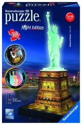 Puzzle 3D Luminos Statuia Libertatii, 108 Piese