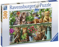 PUZZLE PISICI PE RAFT, 500 PIESE