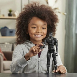 Set figurina Black Panther cu scut, gheara si sulita, 30 cm