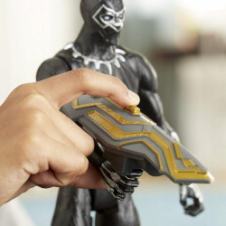 Set figurina Black Panther cu scut, gheara si sulita, 30 cm