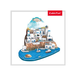 PUZZLE 3D INSULA SANTORINI (NIVEL COMPLEX 129 PIESE)