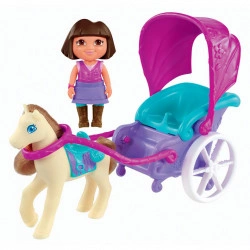 Set de joaca Dora Descopera Lumea + Cal Cu Trasura