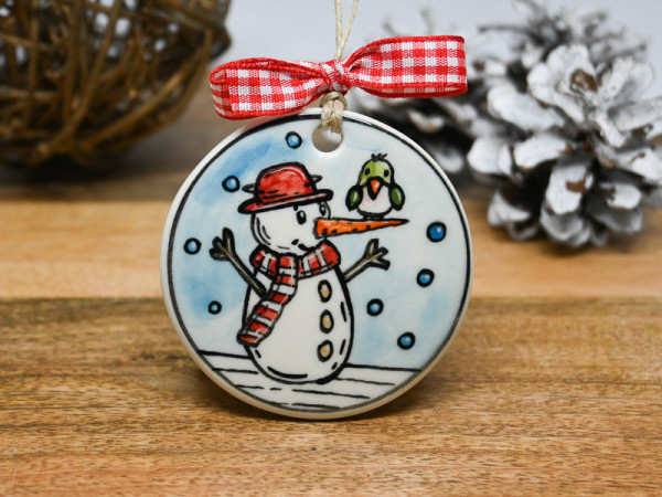 Ornament pentru brad cu om de zăpadă