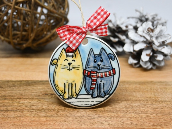 Ornament pentru brad cu pisici