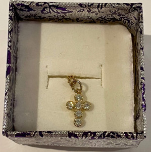Colar Dourado com Cruz Dourada e com Pedras - FREE SHIPPING - Img 3