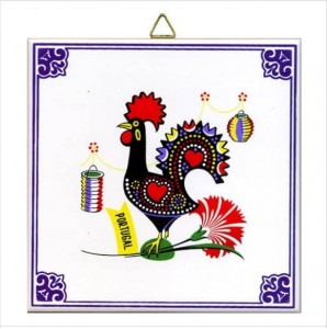Azulejo-Fliese Galo de Barcelos - zum Aufhängen / For Hang