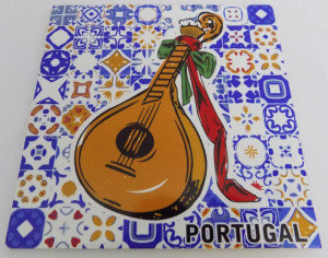 Azulejo-Fliese Portugal Portugiesische Gitarre - zum Aufhängen / For Hang