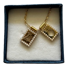 Escapulario Dorado de 2 placas - ENVÍO GRATIS