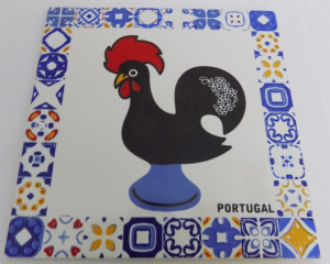 Azulejo-Fliese Portugal Galo de Barcelos - zum Aufhängen / For Hang