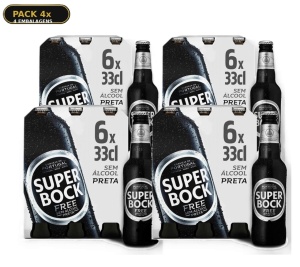 Cerveja Preta Super Bock Sem Álcool 0% - Pack 24x33cl - Promo