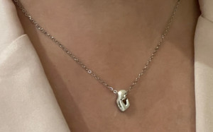 Silver Necklace with Silver Centrepiece - FREE SHIPPING