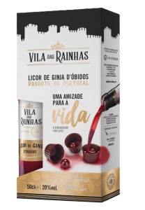 Ginja de Óbidos Vila Rainha 50 cl + 12 vasitos de chocolate