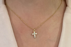 Collier Doré avec Croix Dorée et Pierres - FREE SHIPPING - Img 1