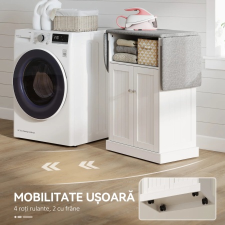 2 in 1 Comoda si Masa Calcat cu raft, 54 cm - Alb - Gri - COA1 - Img 4