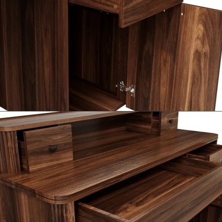 BIM2 - Masa de birou , 120 cm, home office cu 5 sertare - Maro - Img 6