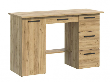 BIM511 - Birou 120 cm, masa de calculator cu 4 sertare si 1 dulap, office - culoarea Stejar - Img 4