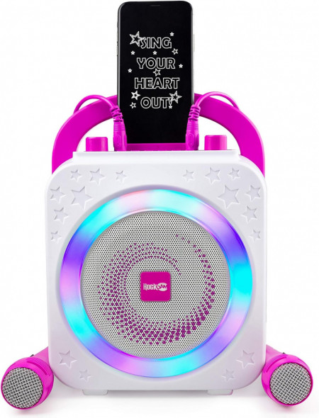 CADC17 - Set Sistem Mini Karaoke si 2 Mini Microfoane, Jucarii copii, Cadou pentru Craciun, Petreceri in familie - Roz - Img 7