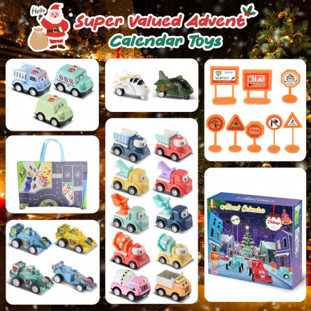 CADV2 - Calendar Advent Copii pentru 2-6 ani - Masinute, 24 Surprize pentru Craciun - Img 3