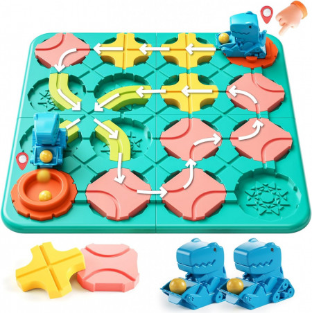 LOG101 - Board Game tip Labirint, Joc de logica, Constructii, Smart Game, Jucarii copii, Cadou pentru Craciun - Img 6