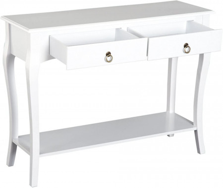 MAA212 - Masa toaleta, 100 cm, consola cosmetica machiaj masuta vanity make-up cu raft pentru hol - Alb - Img 6