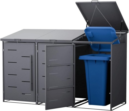 MAPG1 - Masca metalica Gri Antracit pentru 3 Pubele Gunoi - Img 4