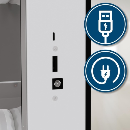 Masuta machiaj cu Oglinda LED si 3 Sertare pentru Cosmetice, Set Masa toaleta 120 cm, Alb, masuta cosmetica, vanity - SEA912 - Img 2