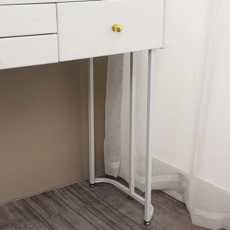Masuta machiaj cu Oglinda LED si 6 Sertare pentru Cosmetice, Set Masa toaleta 120 cm, Alb, masuta cosmetica, vanity - SEA163 - Img 2