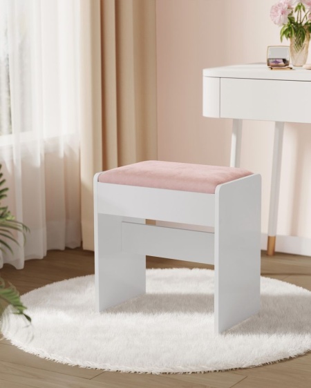 Masuta machiaj cu Oglinda LED si 6 Sertare pentru Cosmetice, Set Masa toaleta 118 cm, Alb, masuta cosmetica, vanity - SEA95 - Img 7