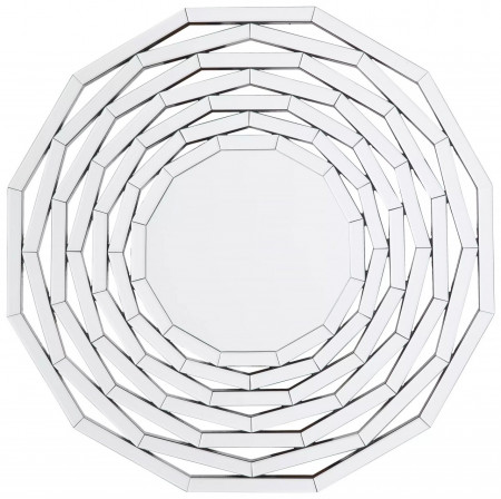 OGG23 - Oglinda rotunda, 100 cm, pentru perete ornamentala dormitor, living - Argintie