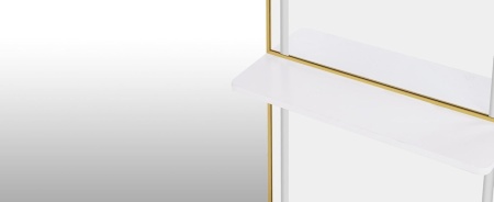 OGPR201 - Oglinda Ovala 65 x 177 cm, pentru perete, salon, coafor - Auriu / Alb / Negru - Img 12