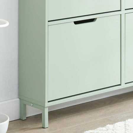 PANV2 - Pantofar 100 cm foarte ingust, 4 compartimente, pantofare, depozitare pantofi, mobilier hol - Verde - Img 4