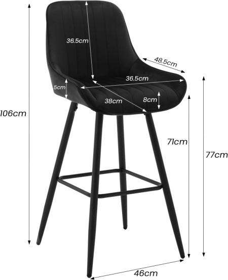 SCB209 - Set 2x Scaune Bar - Negru / Gri - Img 11