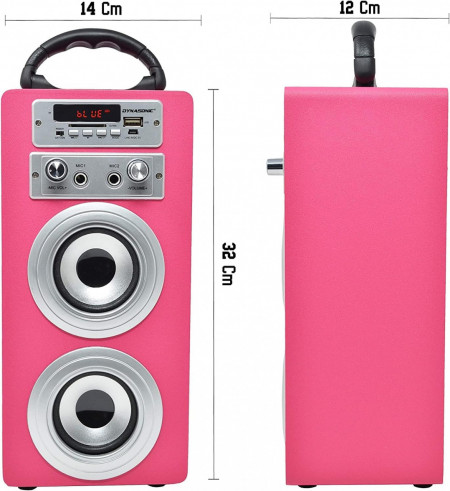 CADC10 - Set Sistem Mini Karaoke si 2 Mini Microfoane, Jucarii copii, Cadou pentru Craciun, Petreceri in familie - Roz - Img 6