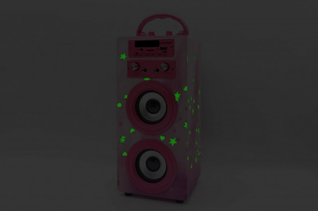 CADC9 - Set Sistem Mini Karaoke si 2 Mini Microfoane, Jucarii copii, Cadou pentru Craciun, Petreceri in familie - Roz - Img 2