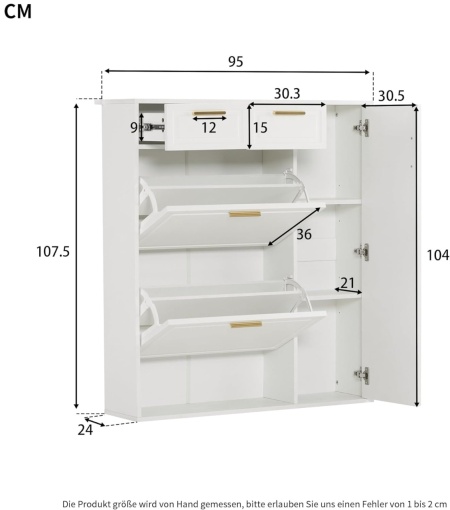 Pantofar Ingust, 120 cm sau 95 cm, pantofare, depozitare pantofi, mobilier hol - Alb - PANA207 - Img 11